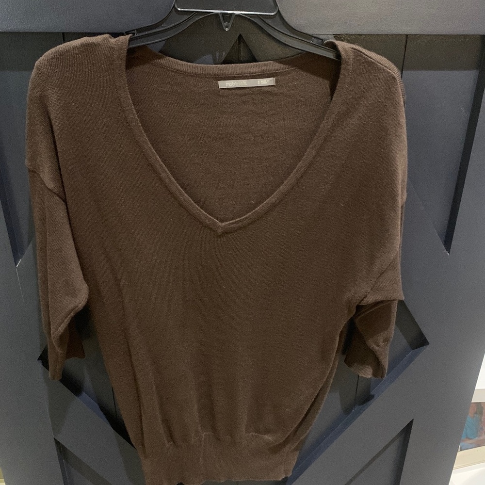Rubbish Brown V-Neck Sweater